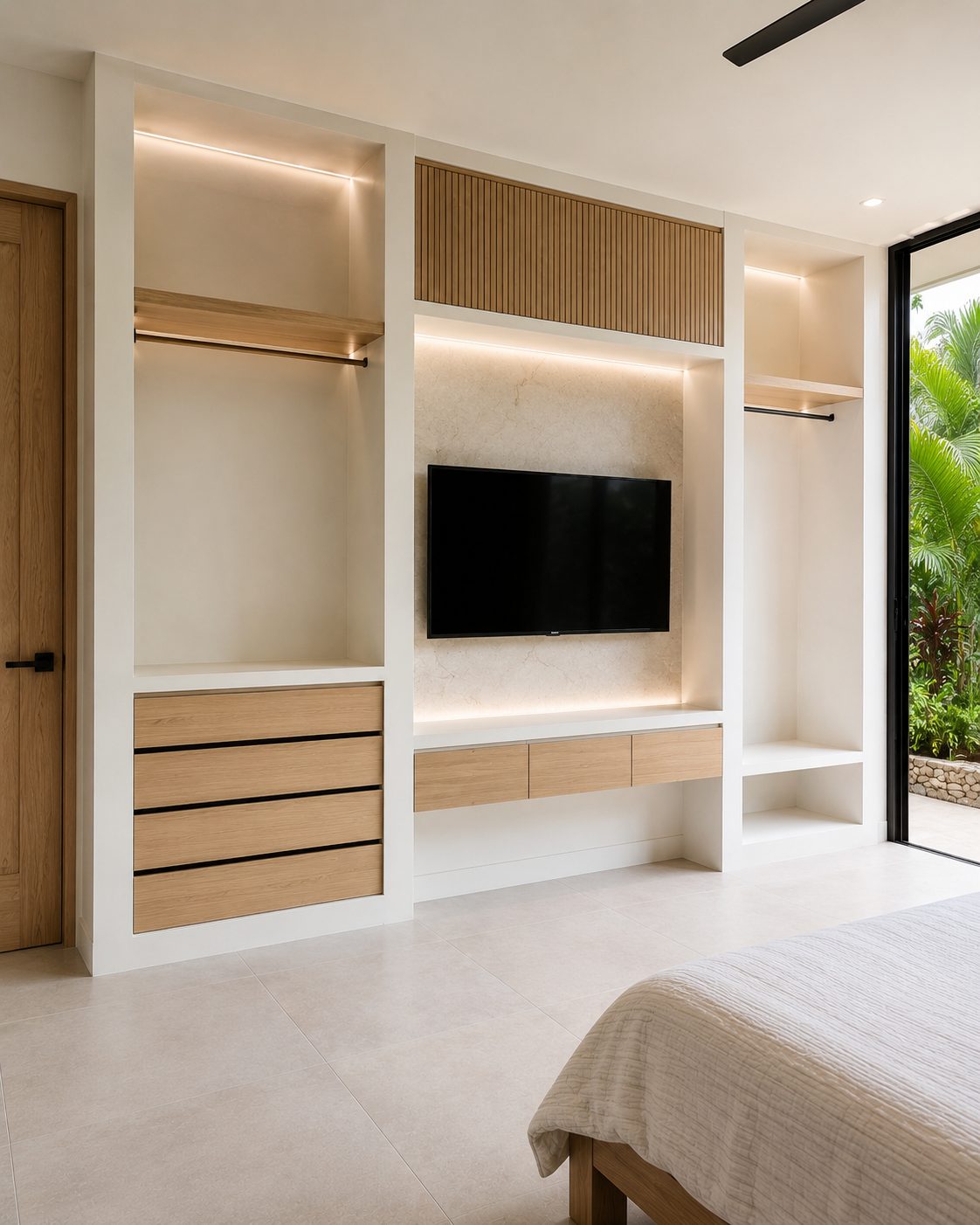 Dormitorio con mueble de TV